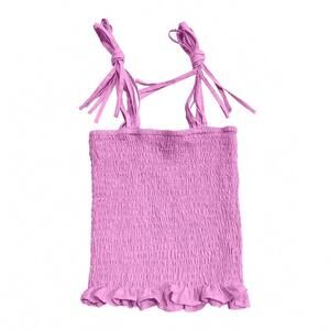 NEW LITTLE OLIN girls' tie smock top in pink